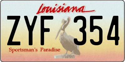 LA license plate ZYF354