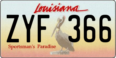 LA license plate ZYF366