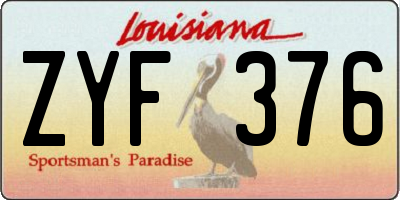 LA license plate ZYF376