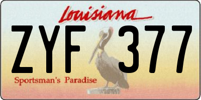 LA license plate ZYF377