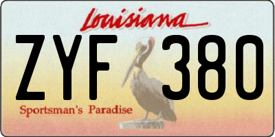 LA license plate ZYF380