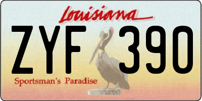 LA license plate ZYF390