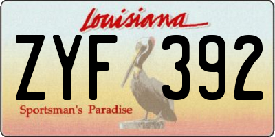 LA license plate ZYF392