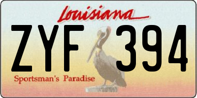 LA license plate ZYF394