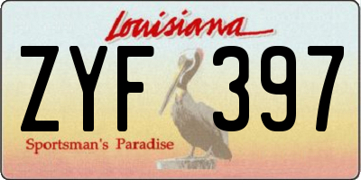 LA license plate ZYF397