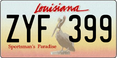 LA license plate ZYF399