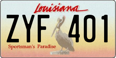 LA license plate ZYF401