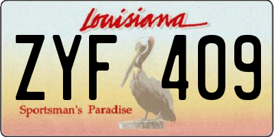 LA license plate ZYF409