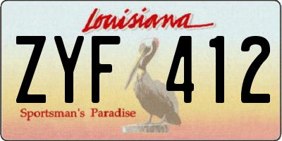 LA license plate ZYF412