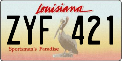 LA license plate ZYF421