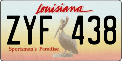 LA license plate ZYF438