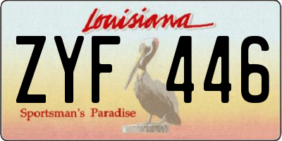 LA license plate ZYF446