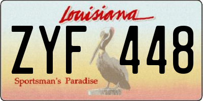 LA license plate ZYF448