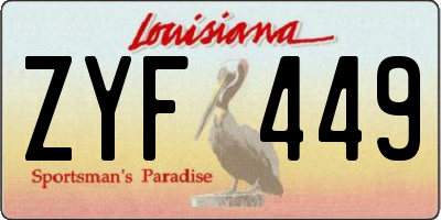 LA license plate ZYF449