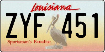LA license plate ZYF451