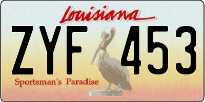 LA license plate ZYF453