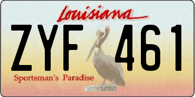 LA license plate ZYF461