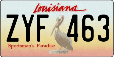 LA license plate ZYF463
