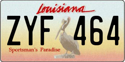 LA license plate ZYF464