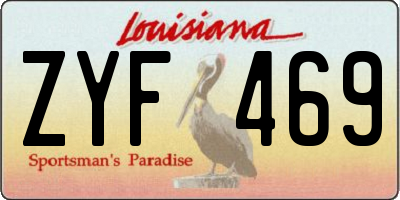 LA license plate ZYF469