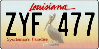LA license plate ZYF477