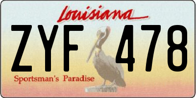 LA license plate ZYF478