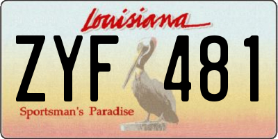 LA license plate ZYF481
