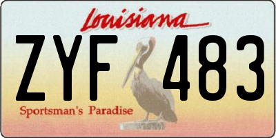 LA license plate ZYF483