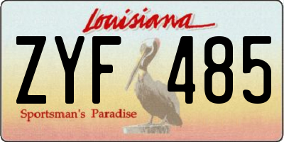 LA license plate ZYF485