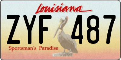 LA license plate ZYF487