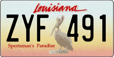 LA license plate ZYF491