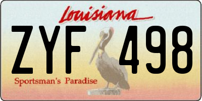 LA license plate ZYF498