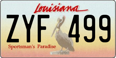 LA license plate ZYF499