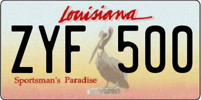 LA license plate ZYF500