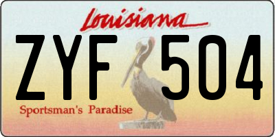 LA license plate ZYF504