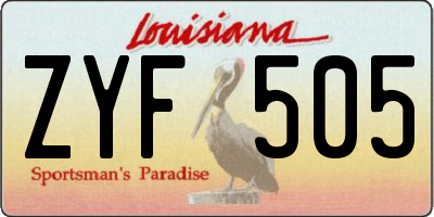 LA license plate ZYF505