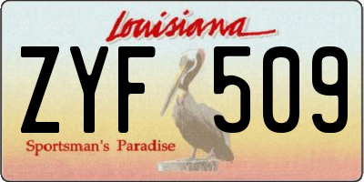 LA license plate ZYF509