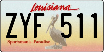 LA license plate ZYF511