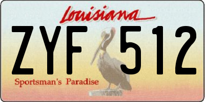 LA license plate ZYF512