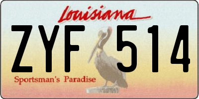 LA license plate ZYF514