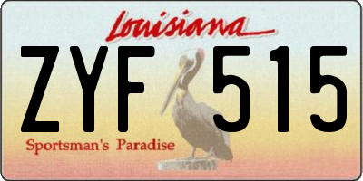 LA license plate ZYF515
