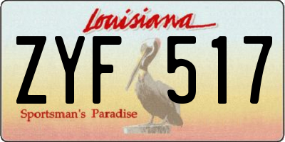 LA license plate ZYF517