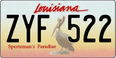 LA license plate ZYF522