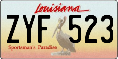 LA license plate ZYF523