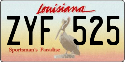 LA license plate ZYF525