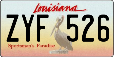 LA license plate ZYF526