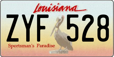 LA license plate ZYF528