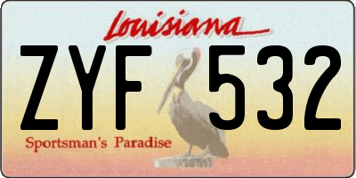 LA license plate ZYF532