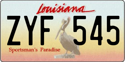 LA license plate ZYF545