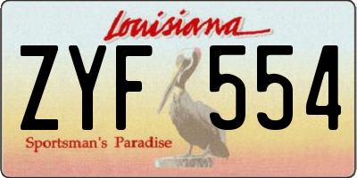 LA license plate ZYF554